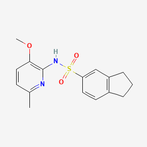 molecular formula C16H18N2O3S B7039837 N-(3-methoxy-6-methylpyridin-2-yl)-2,3-dihydro-1H-indene-5-sulfonamide 