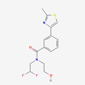 molecular formula C15H16F2N2O2S B7039899 N-(2,2-difluoroethyl)-N-(2-hydroxyethyl)-3-(2-methyl-1,3-thiazol-4-yl)benzamide 