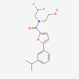molecular formula C18H21F2NO3 B7039907 N-(2,2-difluoroethyl)-N-(2-hydroxyethyl)-5-(3-propan-2-ylphenyl)furan-2-carboxamide 