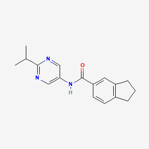 molecular formula C17H19N3O B7040044 N-(2-propan-2-ylpyrimidin-5-yl)-2,3-dihydro-1H-indene-5-carboxamide 