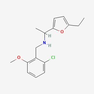 molecular formula C16H20ClNO2 B7040079 N-[(2-chloro-6-methoxyphenyl)methyl]-1-(5-ethylfuran-2-yl)ethanamine 