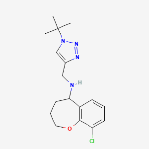 molecular formula C17H23ClN4O B7040187 N-[(1-tert-butyltriazol-4-yl)methyl]-9-chloro-2,3,4,5-tetrahydro-1-benzoxepin-5-amine 