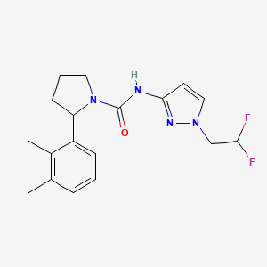 molecular formula C18H22F2N4O B7040533 N-[1-(2,2-difluoroethyl)pyrazol-3-yl]-2-(2,3-dimethylphenyl)pyrrolidine-1-carboxamide 