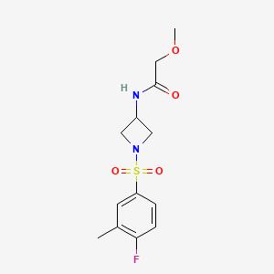 molecular formula C13H17FN2O4S B7040698 N-[1-(4-fluoro-3-methylphenyl)sulfonylazetidin-3-yl]-2-methoxyacetamide 