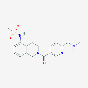 molecular formula C19H24N4O3S B7040732 N-[2-[6-[(dimethylamino)methyl]pyridine-3-carbonyl]-3,4-dihydro-1H-isoquinolin-5-yl]methanesulfonamide 