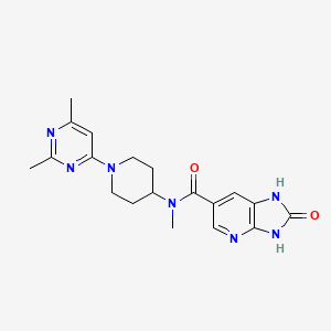 molecular formula C19H23N7O2 B7040812 N-[1-(2,6-dimethylpyrimidin-4-yl)piperidin-4-yl]-N-methyl-2-oxo-1,3-dihydroimidazo[4,5-b]pyridine-6-carboxamide 