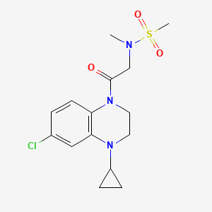 molecular formula C15H20ClN3O3S B7040880 N-[2-(6-chloro-4-cyclopropyl-2,3-dihydroquinoxalin-1-yl)-2-oxoethyl]-N-methylmethanesulfonamide 