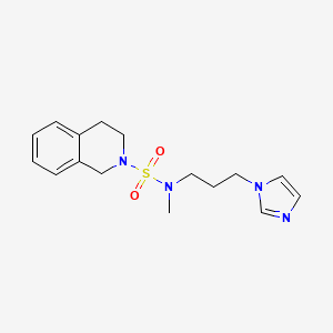 molecular formula C16H22N4O2S B7040884 N-(3-imidazol-1-ylpropyl)-N-methyl-3,4-dihydro-1H-isoquinoline-2-sulfonamide 