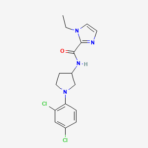 molecular formula C16H18Cl2N4O B7040918 N-[1-(2,4-dichlorophenyl)pyrrolidin-3-yl]-1-ethylimidazole-2-carboxamide 
