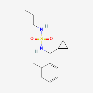 molecular formula C14H22N2O2S B7041058 N-[[cyclopropyl-(2-methylphenyl)methyl]sulfamoyl]propan-1-amine 