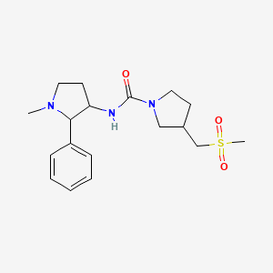 molecular formula C18H27N3O3S B7041076 N-(1-methyl-2-phenylpyrrolidin-3-yl)-3-(methylsulfonylmethyl)pyrrolidine-1-carboxamide 