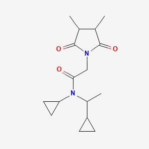molecular formula C16H24N2O3 B7041162 N-cyclopropyl-N-(1-cyclopropylethyl)-2-(3,4-dimethyl-2,5-dioxopyrrolidin-1-yl)acetamide 