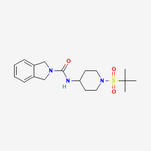 molecular formula C18H27N3O3S B7041171 N-(1-tert-butylsulfonylpiperidin-4-yl)-1,3-dihydroisoindole-2-carboxamide 