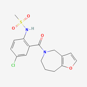 molecular formula C16H17ClN2O4S B7041222 N-[4-chloro-2-(4,6,7,8-tetrahydrofuro[3,2-c]azepine-5-carbonyl)phenyl]methanesulfonamide 