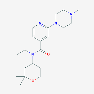 molecular formula C20H32N4O2 B7041250 N-(2,2-dimethyloxan-4-yl)-N-ethyl-2-(4-methylpiperazin-1-yl)pyridine-4-carboxamide 