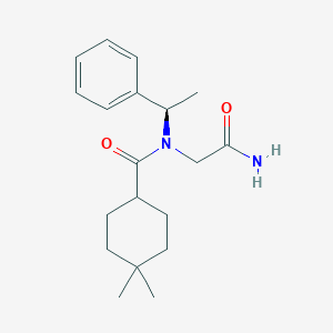 molecular formula C19H28N2O2 B7041280 N-(2-amino-2-oxoethyl)-4,4-dimethyl-N-[(1R)-1-phenylethyl]cyclohexane-1-carboxamide 