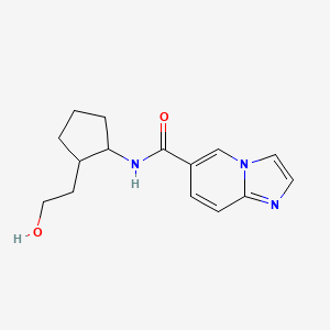 molecular formula C15H19N3O2 B7041375 N-[2-(2-hydroxyethyl)cyclopentyl]imidazo[1,2-a]pyridine-6-carboxamide 