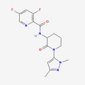 molecular formula C16H17F2N5O2 B7041401 N-[1-(2,5-dimethylpyrazol-3-yl)-2-oxopiperidin-3-yl]-3,5-difluoropyridine-2-carboxamide 