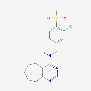 molecular formula C17H20ClN3O2S B7041410 N-[(3-chloro-4-methylsulfonylphenyl)methyl]-6,7,8,9-tetrahydro-5H-cyclohepta[d]pyrimidin-4-amine 