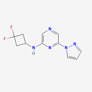molecular formula C11H11F2N5 B7041423 N-(3,3-difluorocyclobutyl)-6-pyrazol-1-ylpyrazin-2-amine 