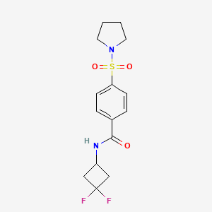 molecular formula C15H18F2N2O3S B7041437 N-(3,3-difluorocyclobutyl)-4-pyrrolidin-1-ylsulfonylbenzamide 