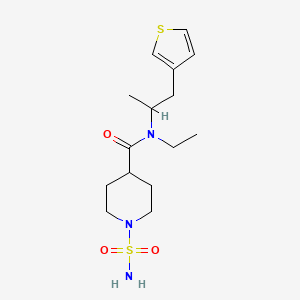 molecular formula C15H25N3O3S2 B7041443 N-ethyl-1-sulfamoyl-N-(1-thiophen-3-ylpropan-2-yl)piperidine-4-carboxamide 