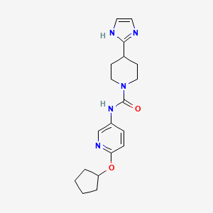 molecular formula C19H25N5O2 B7041462 N-(6-cyclopentyloxypyridin-3-yl)-4-(1H-imidazol-2-yl)piperidine-1-carboxamide 