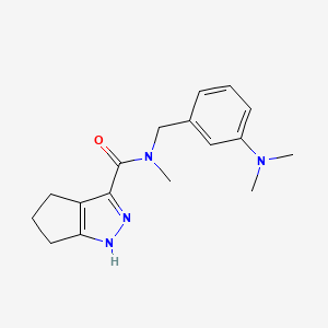 molecular formula C17H22N4O B7041634 N-[[3-(dimethylamino)phenyl]methyl]-N-methyl-1,4,5,6-tetrahydrocyclopenta[c]pyrazole-3-carboxamide 