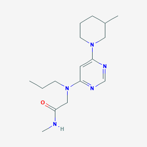 molecular formula C16H27N5O B7041669 N-methyl-2-[[6-(3-methylpiperidin-1-yl)pyrimidin-4-yl]-propylamino]acetamide 