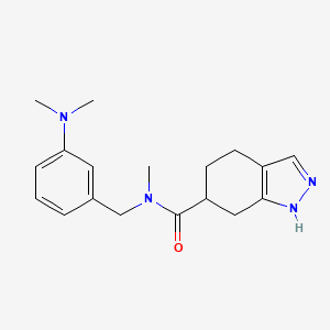 molecular formula C18H24N4O B7041676 N-[[3-(dimethylamino)phenyl]methyl]-N-methyl-4,5,6,7-tetrahydro-1H-indazole-6-carboxamide 