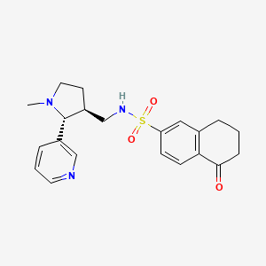 molecular formula C21H25N3O3S B7041691 N-[[(2R,3S)-1-methyl-2-pyridin-3-ylpyrrolidin-3-yl]methyl]-5-oxo-7,8-dihydro-6H-naphthalene-2-sulfonamide 