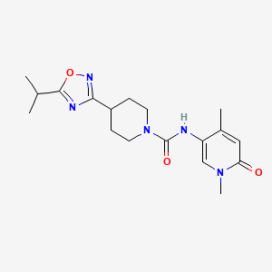 molecular formula C18H25N5O3 B7041741 N-(1,4-dimethyl-6-oxopyridin-3-yl)-4-(5-propan-2-yl-1,2,4-oxadiazol-3-yl)piperidine-1-carboxamide 