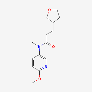 molecular formula C14H20N2O3 B7041819 N-(6-methoxypyridin-3-yl)-N-methyl-3-(oxolan-3-yl)propanamide 