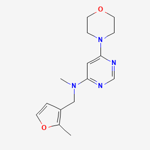 molecular formula C15H20N4O2 B7041858 N-methyl-N-[(2-methylfuran-3-yl)methyl]-6-morpholin-4-ylpyrimidin-4-amine 