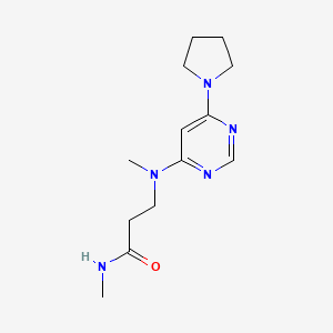 molecular formula C13H21N5O B7041865 N-methyl-3-[methyl-(6-pyrrolidin-1-ylpyrimidin-4-yl)amino]propanamide 