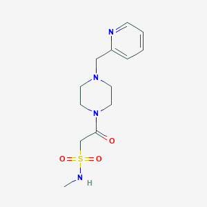 molecular formula C13H20N4O3S B7041900 N-methyl-2-oxo-2-[4-(pyridin-2-ylmethyl)piperazin-1-yl]ethanesulfonamide 