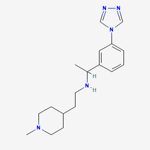 molecular formula C18H27N5 B7042063 N-[2-(1-methylpiperidin-4-yl)ethyl]-1-[3-(1,2,4-triazol-4-yl)phenyl]ethanamine 