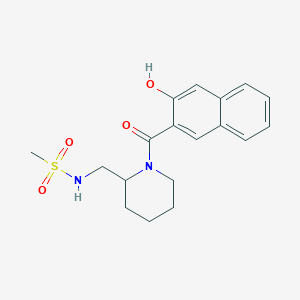 molecular formula C18H22N2O4S B7042158 N-[[1-(3-hydroxynaphthalene-2-carbonyl)piperidin-2-yl]methyl]methanesulfonamide 