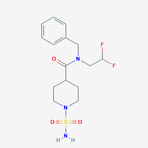 molecular formula C15H21F2N3O3S B7042207 N-benzyl-N-(2,2-difluoroethyl)-1-sulfamoylpiperidine-4-carboxamide 