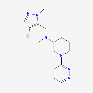 molecular formula C15H21ClN6 B7042248 N-[(4-chloro-2-methylpyrazol-3-yl)methyl]-N-methyl-1-pyridazin-3-ylpiperidin-3-amine 