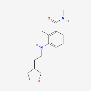 molecular formula C15H22N2O2 B7042253 N,2-dimethyl-3-[2-(oxolan-3-yl)ethylamino]benzamide 