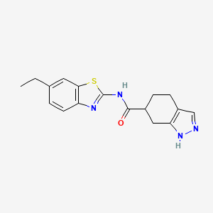 molecular formula C17H18N4OS B7042263 N-(6-ethyl-1,3-benzothiazol-2-yl)-4,5,6,7-tetrahydro-1H-indazole-6-carboxamide 