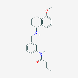 molecular formula C22H28N2O2 B7042477 N-[3-[[(5-methoxy-1,2,3,4-tetrahydronaphthalen-1-yl)amino]methyl]phenyl]butanamide 