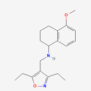molecular formula C19H26N2O2 B7042495 N-[(3,5-diethyl-1,2-oxazol-4-yl)methyl]-5-methoxy-1,2,3,4-tetrahydronaphthalen-1-amine 