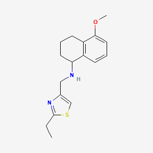 molecular formula C17H22N2OS B7042501 N-[(2-ethyl-1,3-thiazol-4-yl)methyl]-5-methoxy-1,2,3,4-tetrahydronaphthalen-1-amine 
