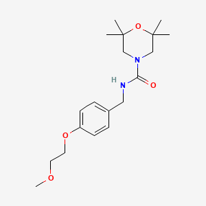 molecular formula C19H30N2O4 B7042526 N-[[4-(2-methoxyethoxy)phenyl]methyl]-2,2,6,6-tetramethylmorpholine-4-carboxamide 