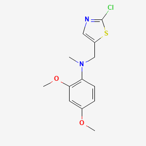 molecular formula C13H15ClN2O2S B7042560 N-[(2-chloro-1,3-thiazol-5-yl)methyl]-2,4-dimethoxy-N-methylaniline 