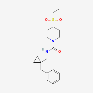 molecular formula C19H28N2O3S B7042652 N-[(1-benzylcyclopropyl)methyl]-4-ethylsulfonylpiperidine-1-carboxamide 