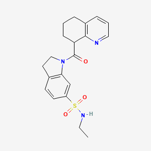 molecular formula C20H23N3O3S B7042659 N-ethyl-1-(5,6,7,8-tetrahydroquinoline-8-carbonyl)-2,3-dihydroindole-6-sulfonamide 