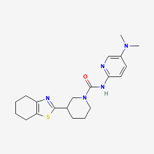 molecular formula C20H27N5OS B7042690 N-[5-(dimethylamino)pyridin-2-yl]-3-(4,5,6,7-tetrahydro-1,3-benzothiazol-2-yl)piperidine-1-carboxamide 